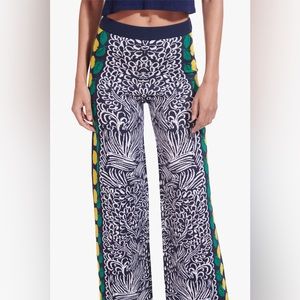 STAUD -Navy Blue Shane Knit Wide Leg pants - Small